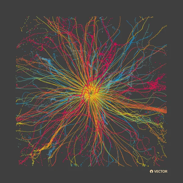 Antecedentes Científicos Tecnológicos Abstratos Array Com Partículas Dinâmicas Ilustração Vetorial — Vetor de Stock