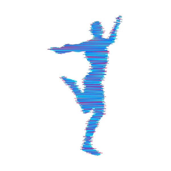 Gimnasta Hombre Posa Baila Símbolo Deportivo Elemento Diseño Ilustración Vectorial — Archivo Imágenes Vectoriales