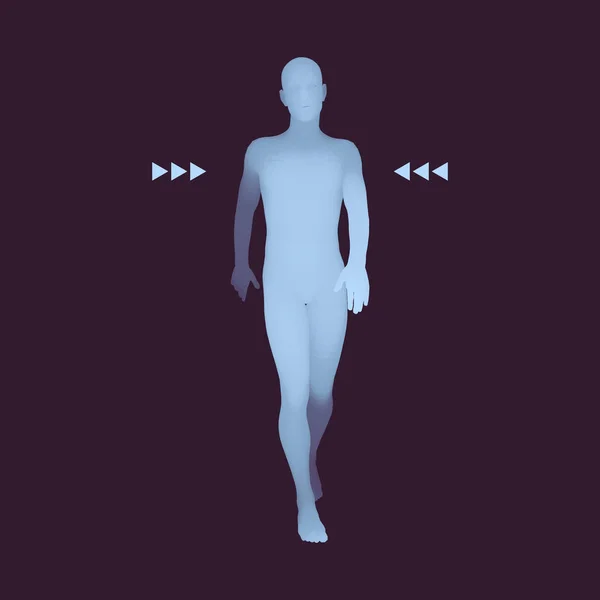 Caminante Modelo Cuerpo Humano Elemento Diseño Ilustración Vectorial — Vector de stock