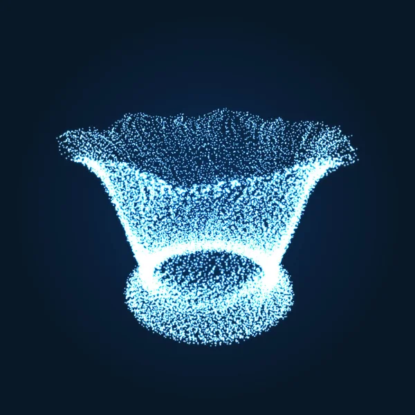 動的粒子と配列します 3D技術スタイル 抽象的な背景 ベクターイラスト — ストックベクタ