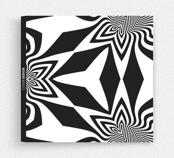 Plantilla Diseño Diseño Blanco Negro Fondo Rayado Abstracto Ilustración Vectorial — Vector de stock