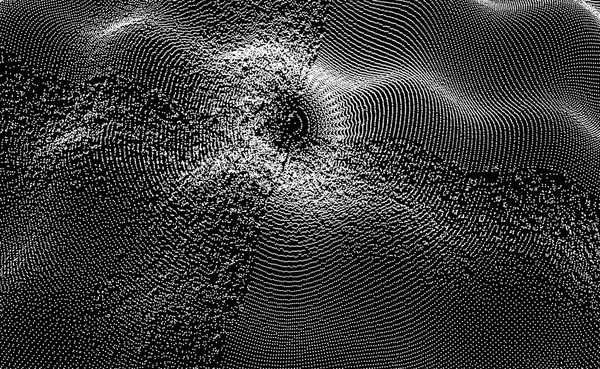 抽象的な科学や技術の背景 粒子のネットワーク図 のグリッド サーフェス — ストックベクタ
