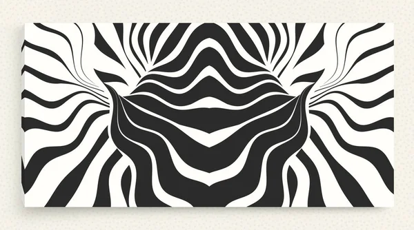 Cover Design Template Pattern Optical Illusion Abstract Striped Background Vector — Stock Vector