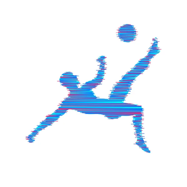 Fußballer Mit Ball Vektorillustration Sportsymbol — Stockvektor