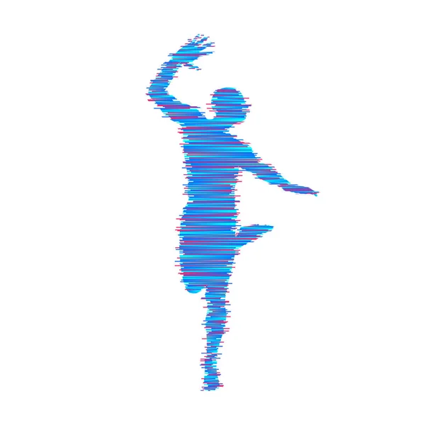 Gymnast Man Posing Dancing Sport Symbol Design Element Vector Illustration — Stock Vector