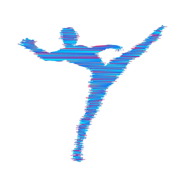 Gimnasta Hombre Posa Baila Símbolo Deportivo Elemento Diseño Ilustración Vectorial — Vector de stock