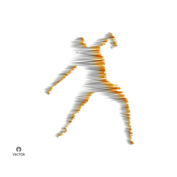男人在摆姿势跳舞 人的模型 体育标志 矢量插图 — 图库矢量图片