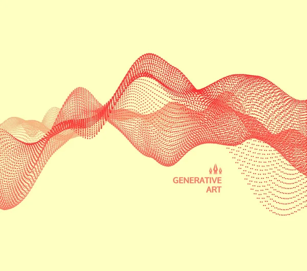 Fond de vague. Illustration vectorielle abstraite Style de technologie 3d. Illustration avec des points. Conception de réseau avec particule . — Image vectorielle