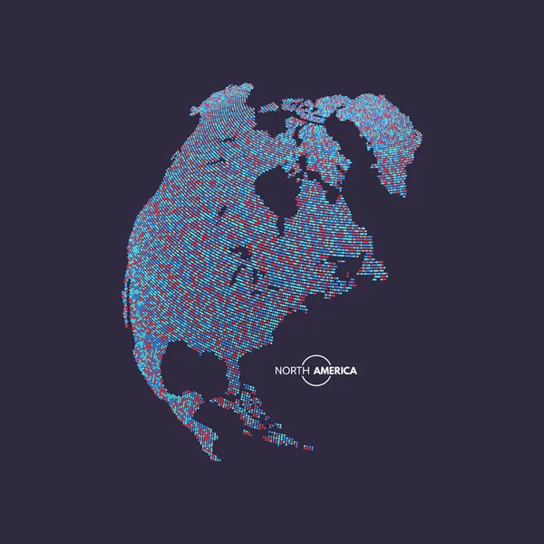 Північна Америка. Глобус Землі. Маркетингова концепція глобального бізнесу. Пунктирною стиль. Дизайн для освіти, науки, веб-презентації. — стоковий вектор