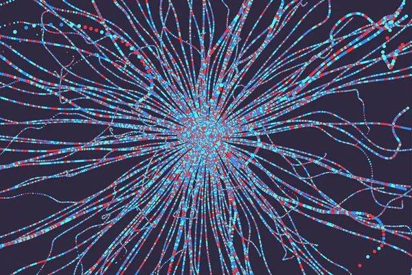 Antecedentes Ciencia Tecnología Abstracta Array Con Partículas Dinámicas Ilustración Vectorial — Archivo Imágenes Vectoriales