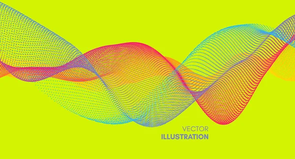 Ola Fondo Ilustración Abstracta Del Vector Estilo Tecnología Diseño Red — Vector de stock