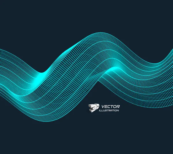 波浪背景与运动效果 技术风格 矢量插图 — 图库矢量图片