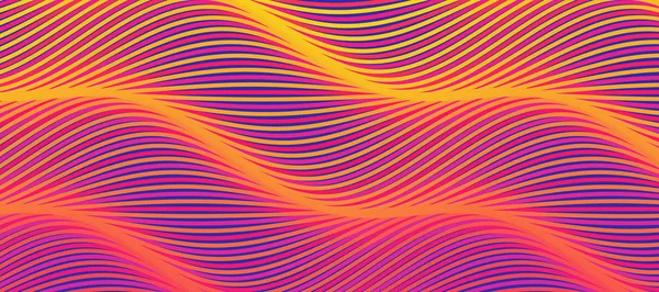 Abstrakt Bakgrund Med Vågiga Linjer Täcka Formgivningsmall Dynamisk Effekt Vektorillustration — Stock vektor