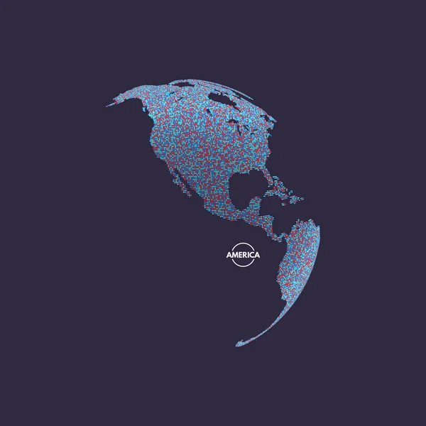 北美和南美 地球世界 全球商业营销理念 虚线样式 网络演示设计 — 图库矢量图片