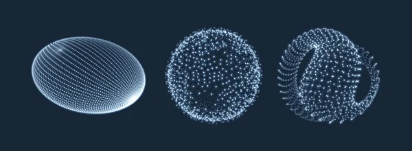 Forma geométrica para design. A esfera que consiste em pontos. Grade molecular. Estilo de tecnologia 3D. Ilustração vetorial . —  Vetores de Stock