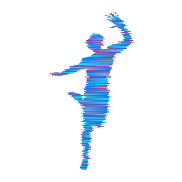 Turner. Mann posiert und tanzt. Sport-Symbol. Gestaltungselement. Vektorillustration. — Stockvektor