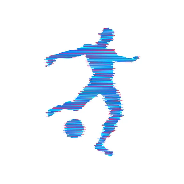 Joueur Football Avec Ballon Illustration Vectorielle Symbole Sportif — Image vectorielle