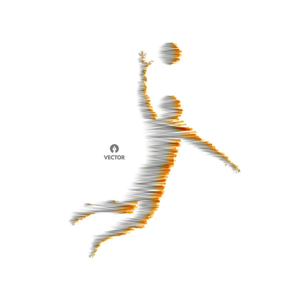 Athlète Volleyball Action Symbole Sportif Illustration Vectorielle — Image vectorielle