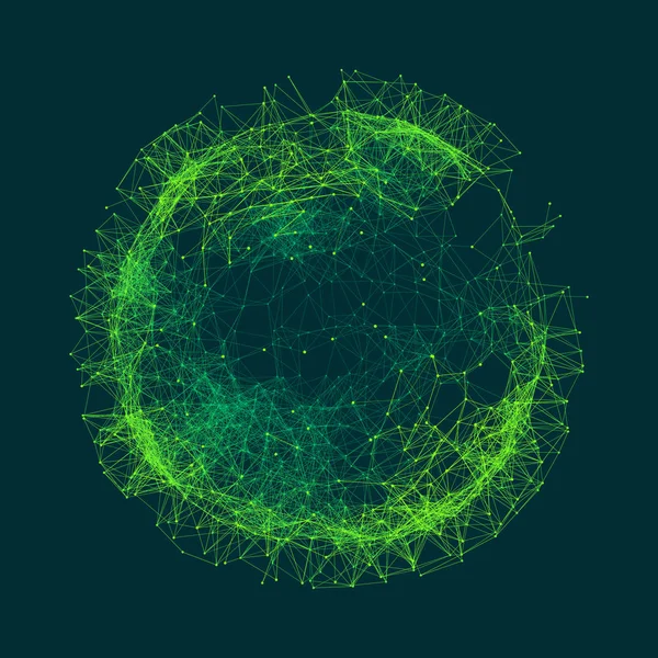 Ilustración Científica Con Líneas Puntos Conectados Formas Microscópicas Luminosas Rejilla — Archivo Imágenes Vectoriales