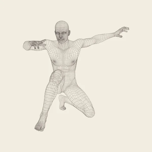 Model Model Szkieletowy Man Ludzkiego Ciała Element Projektu Technologia Wektor — Wektor stockowy