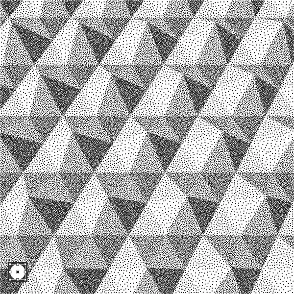 Geometric Background Black White Grainy Design Pointillism Pattern Stippled Vector — Stock Vector