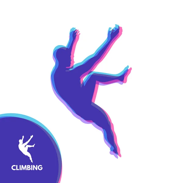 Siluetas Escalador Deporte Bouldering Ilustración Vectorial Para Diseño — Vector de stock