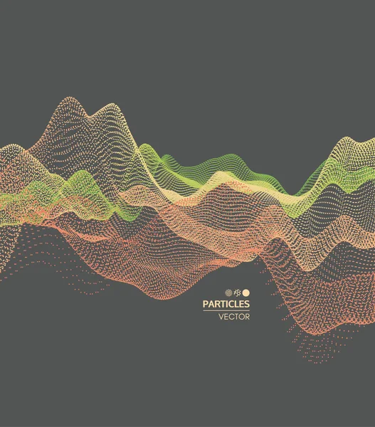 Волновой Фон Абстрактная Векторная Иллюстрация Технология Иллюстрация Точками Проектирование Сети — стоковый вектор