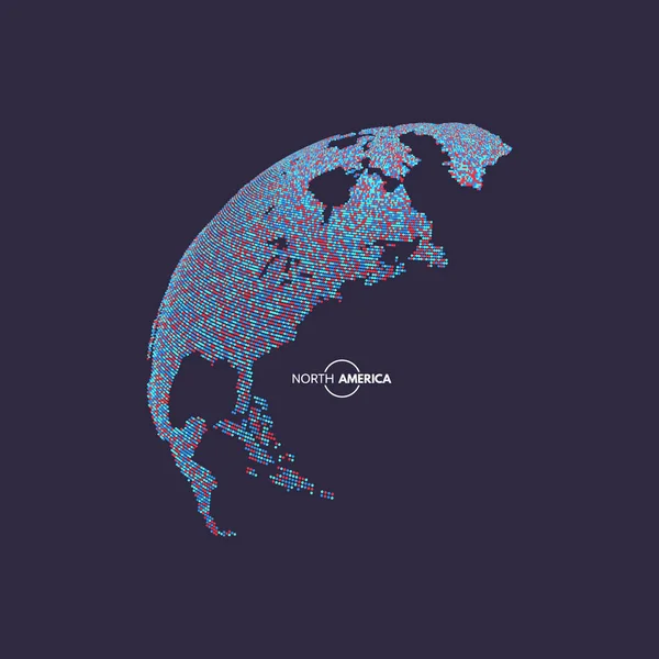 América Norte Globo Terrestre Conceito Global Marketing Negócios Estilo Pontiagudo —  Vetores de Stock