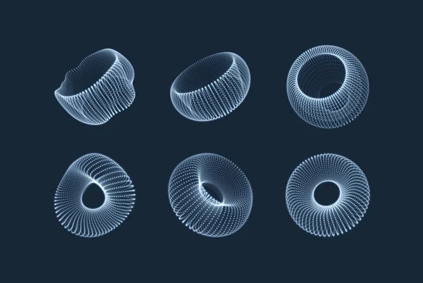 Geometrische Vorm Voor Design Torus Dat Bestaat Uit Punten Moleculaire — Stockvector