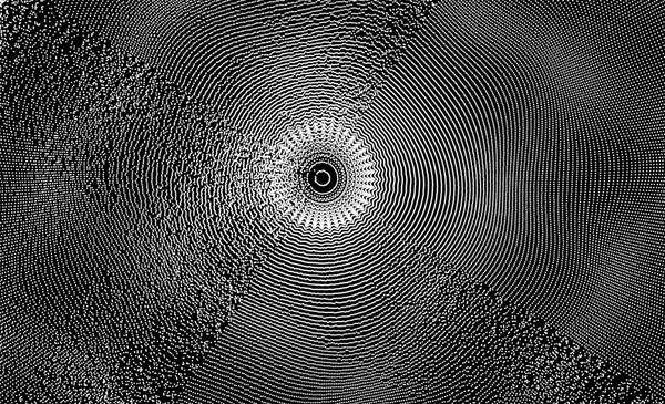 Fondo Circular Abstracto Con Puntos Dinámicos Estructura Radial Para Ciencia — Archivo Imágenes Vectoriales