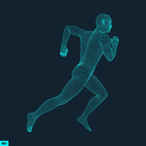 Running Man Design Für Sport Wirtschaft Wissenschaft Und Technologie Vektorillustration — Stockvektor