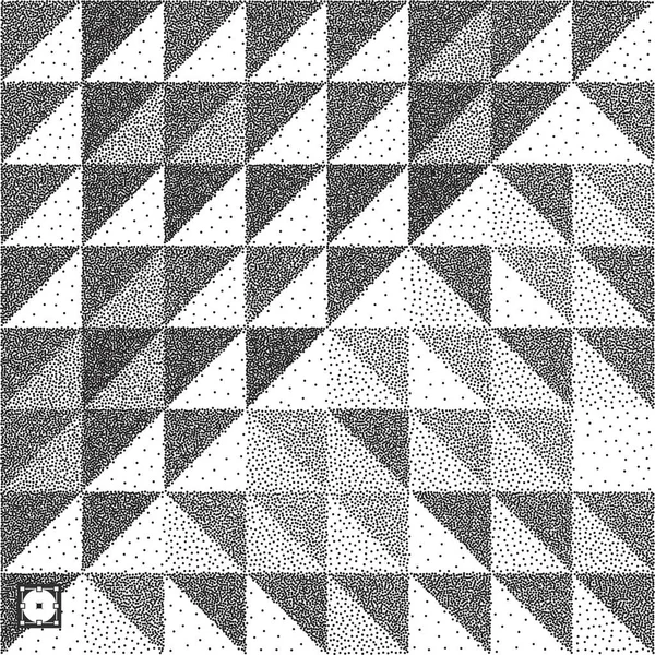 Geometric Triangles Background Mosaic Black White Grainy Dotwork Design Pointillism — Stock Vector