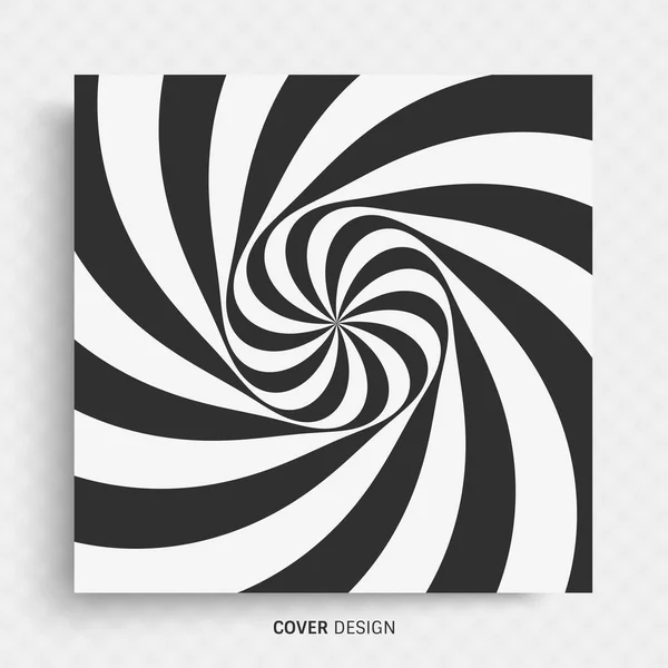 Patrón Con Ilusión Óptica Diseño Blanco Negro Fondo Rayado Abstracto — Vector de stock