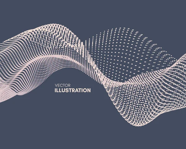 Ola Fondo Ilustración Abstracta Del Vector Estilo Tecnología Ilustración Con — Archivo Imágenes Vectoriales