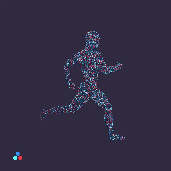跑步的人 设计为体育 科学和技术 人的点缀剪影 矢量插图 — 图库矢量图片