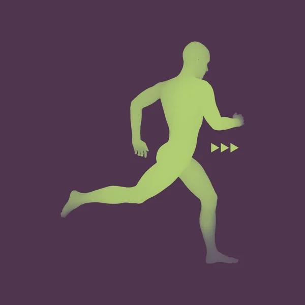 Hombre Corriendo Diseño Para Deporte Negocios Ciencia Tecnología Ilustración Vectorial — Archivo Imágenes Vectoriales