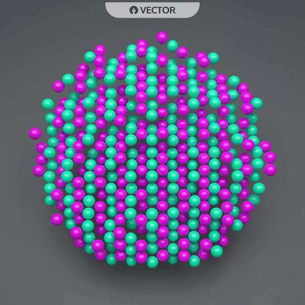 Sphère Structure Abstraite Avec Particules Style Technologique Illustration Vectorielle — Image vectorielle