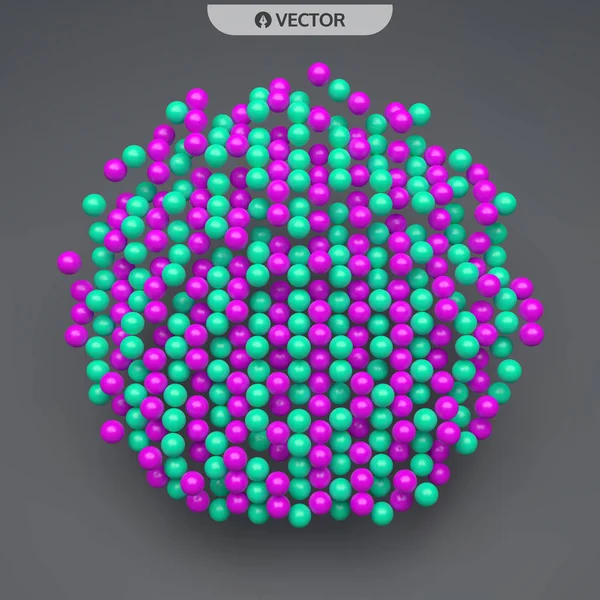 Sphäre Abstrakte Struktur Mit Teilchen Technologie Stil Vektorillustration — Stockvektor