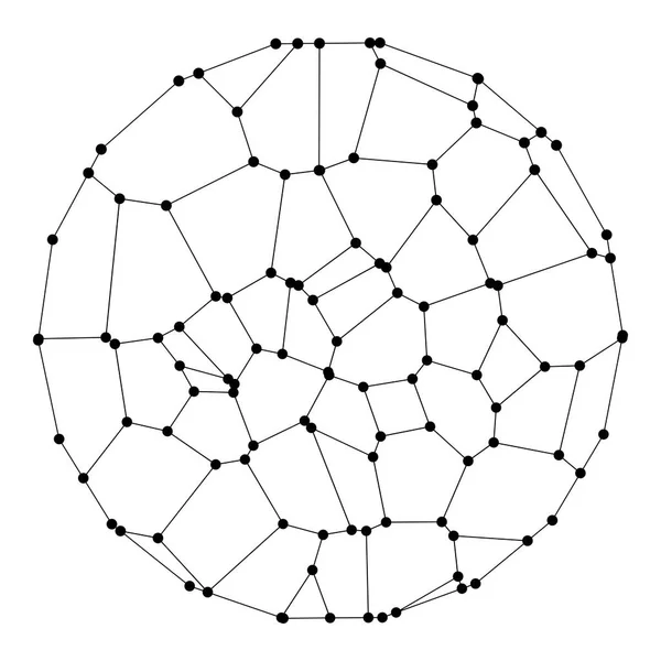 Cercle Composé Points Lignes Illustration Vectorielle Filaire Style Technologie — Image vectorielle
