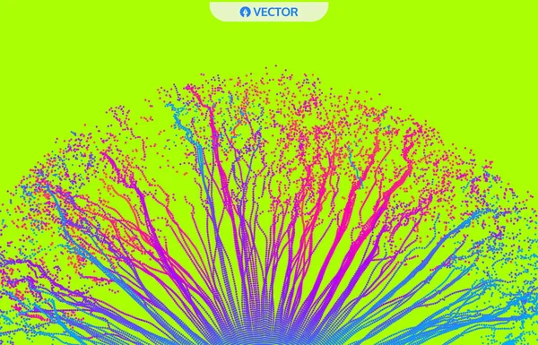 Point Exploser Array Avec Des Particules Émises Dynamiques Style Technologie — Image vectorielle