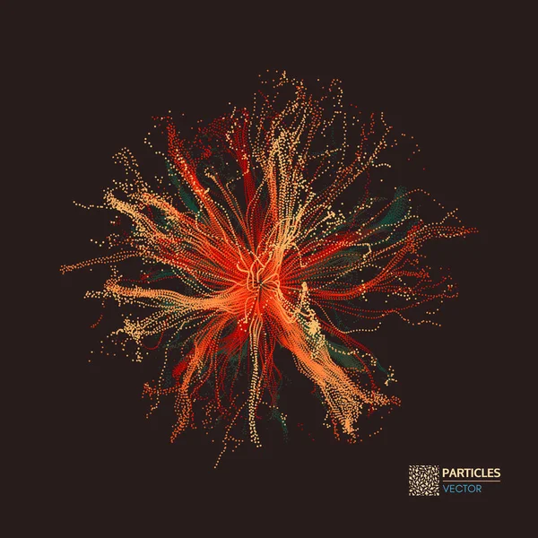 動的粒子の配列 未来的な技術スタイル 抽象的な背景 ベクトル図 — ストックベクタ