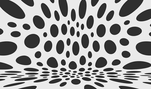 Modèle Noir Blanc Fond Abstrait Avec Des Cercles Particules Chaotiques — Image vectorielle