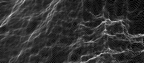 用动态粒子阵列 未来派技术风格 用粒子表示矢量图解 3D网格表面 — 图库矢量图片