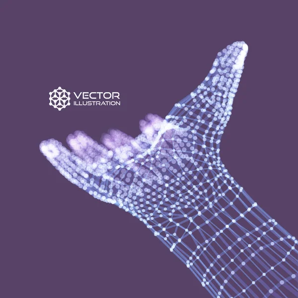 Человеческая Рука Модель Руки Структура Соединения Концепция Технологии Будущего Векторная — стоковый вектор
