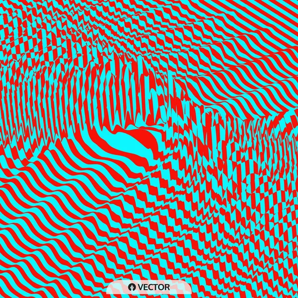 波形の背景 動的な視覚効果 表面の歪み 目の錯覚のパターン ベクトルはストライプの図です 音の波 — ストックベクタ