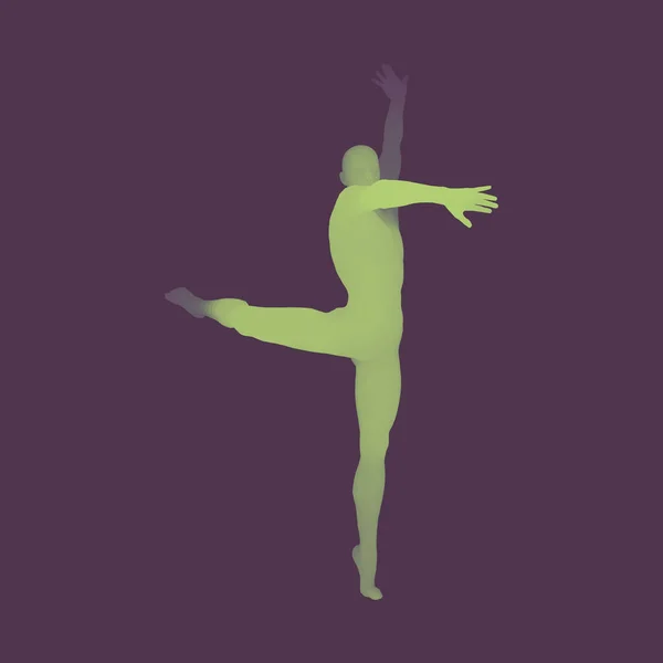 Silhouette Einer Balletttänzerin Modell Des Menschen Menschlicher Körper Sport Symbol — Stockvektor