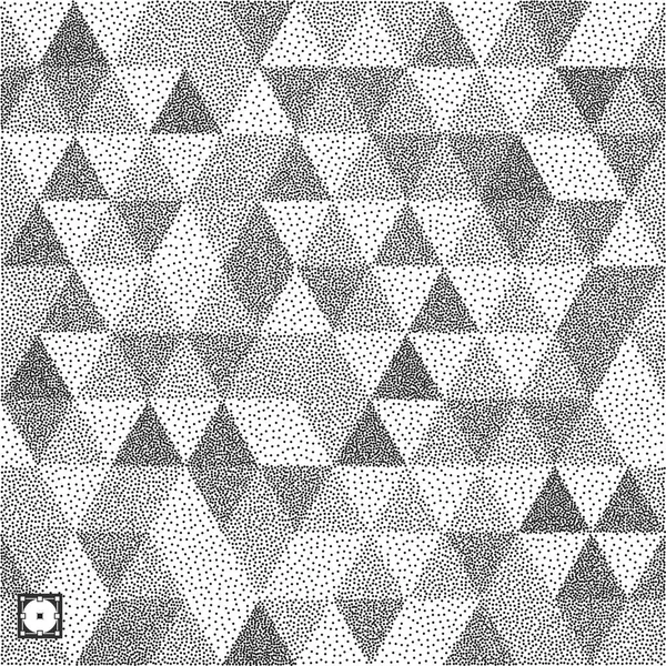 Geometric Triangles Background Mosaic Pointillism Pattern Stippling Effect Vector Illustration — Stock Vector