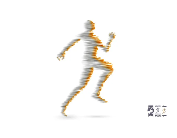 Hombre Huyendo Diseño Para Deporte Negocios Concepto Deportivo Ilustración Vectorial — Vector de stock