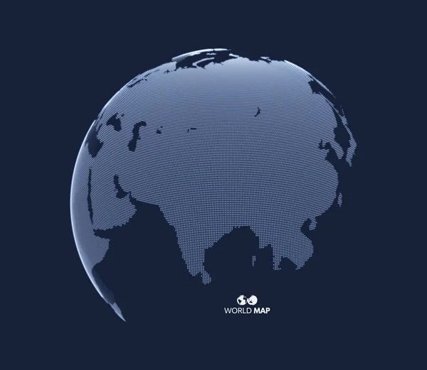 Eurasie Globe Terrestre Concept Global Marketing Entreprise Style Pointillé Conception — Image vectorielle