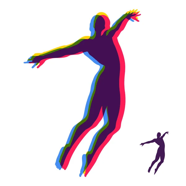 Silhouet Van Een Jumping Man Ontwerpsjabloon Voor Sport Vectorillustratie — Stockvector